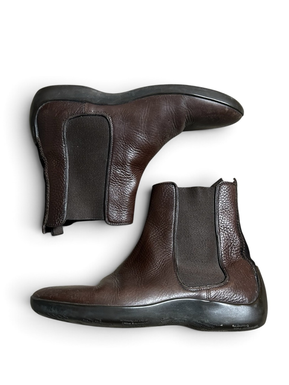 Ermenegildo Zegna Brown Leather Chelsea Boots Ergonomic Rubber Soles Size 7D